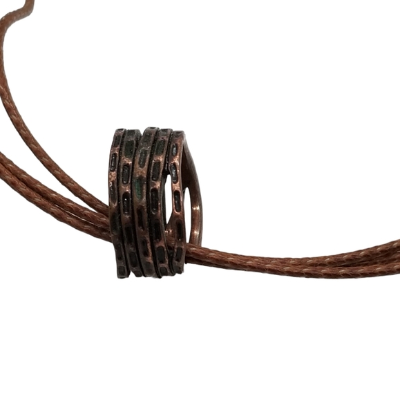 PREMIER DESIGNS VINTAGE COPPER RING PENDANT & CORD STYLE NECKLACE - Picture 4 of 6